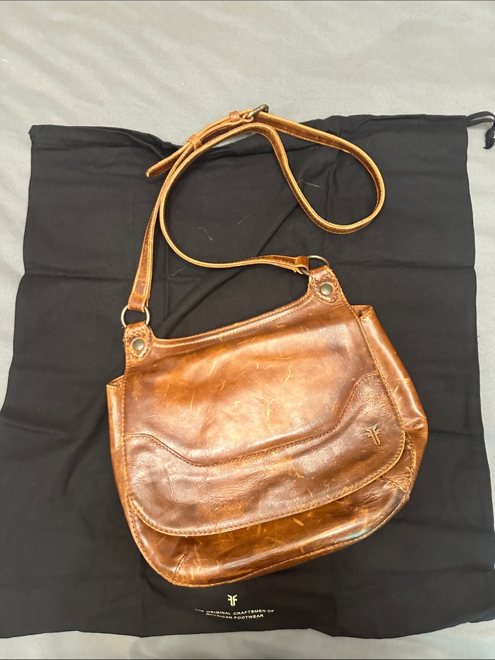 NWT Frye Melissa Saddle Bag (Cognac)